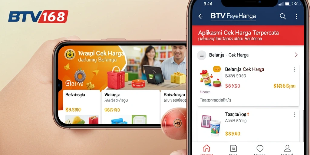 Tampilan antarmuka aplikasi BTV168 untuk Cek Harga yang user-friendly.