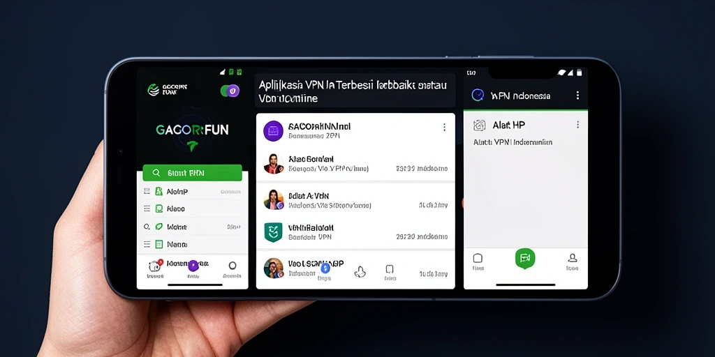 Tampilan antarmuka aplikasi GACORFUN sebagai VPN Indonesia yang mudah digunakan.
