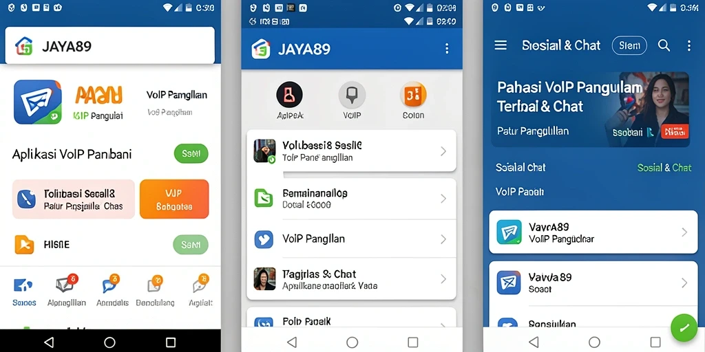 Tampilan antarmuka JAYA89 yang user-friendly dan intuitif untuk VoIP Panggilan.