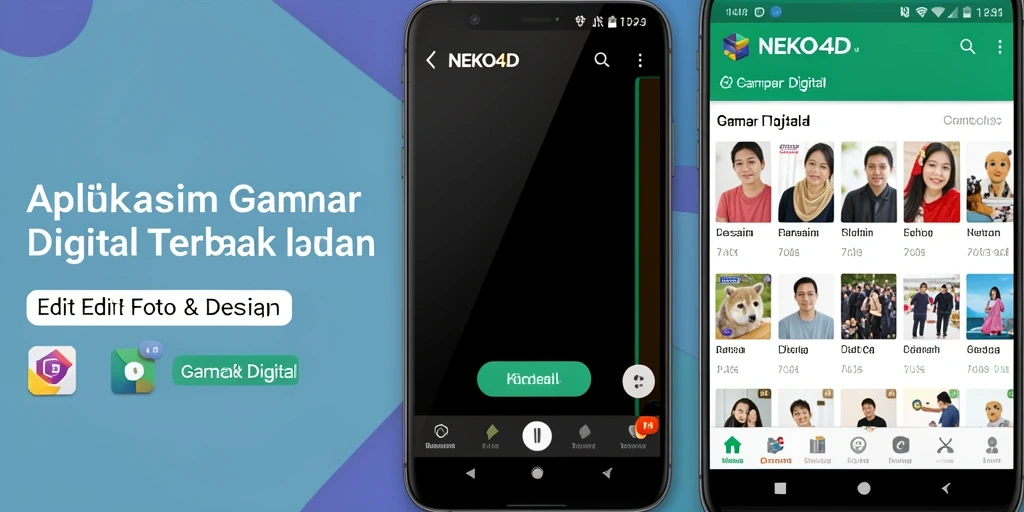 Tampilan antarmuka NEKO4D yang sederhana dan intuitif untuk menggambar.