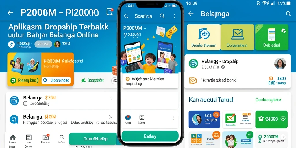 Tampilan antarmuka P200M yang menarik untuk belanja Dropship.