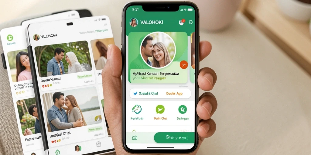 Antarmuka VALOHOKI yang menarik dan mudah digunakan untuk menemukan pasangan.